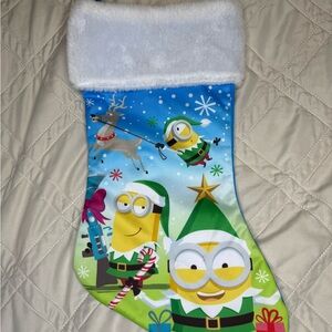 Minions Christmas Stocking with White Fur Trim